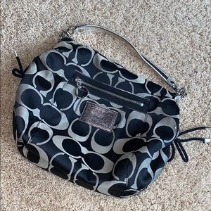Black and Grey Coach Purse w/ free matching wallet